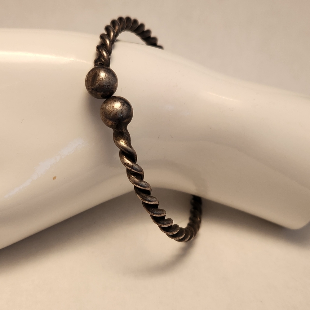 Masculine Twisted Sterling Silver Bracelet